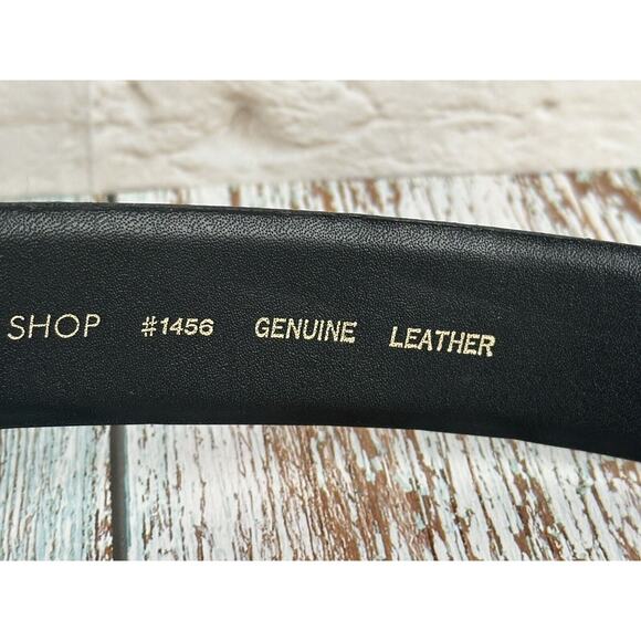 Women's Vintage 1980 Black and Gold Tone Accent Buckle Belt L - Picture 5 of 14